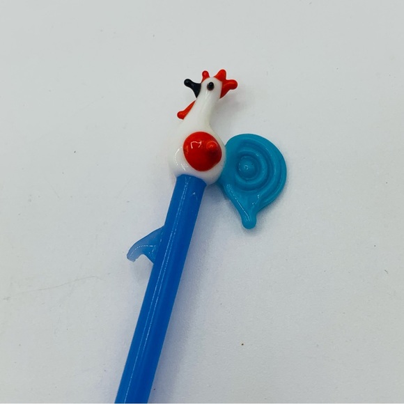 Vintage Glass Bird Swizzle Sticks Lampwork Rooster Swan Barware Set Mixed Lot - Picture 7 of 16